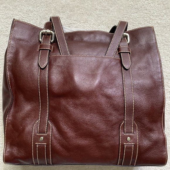 FOSSIL Executive Tote Soft leather Brown New